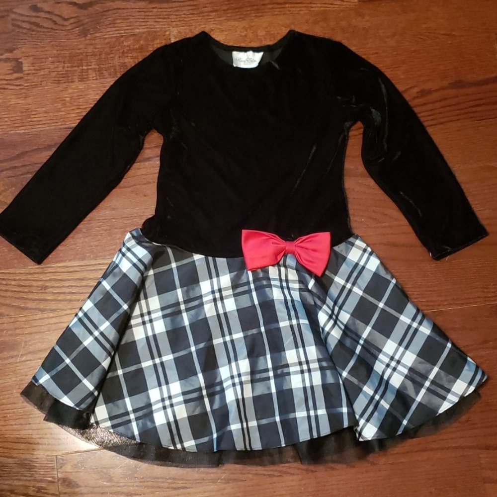 Rare Editions size 6x black white checked dress